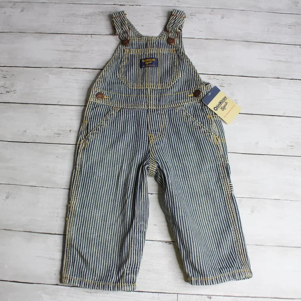 Oshkosh Baby Boy Vestbak Bib Overalls Size 9 Mo